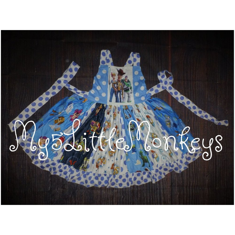 Blue Kids Dress with Toy Story Characters -